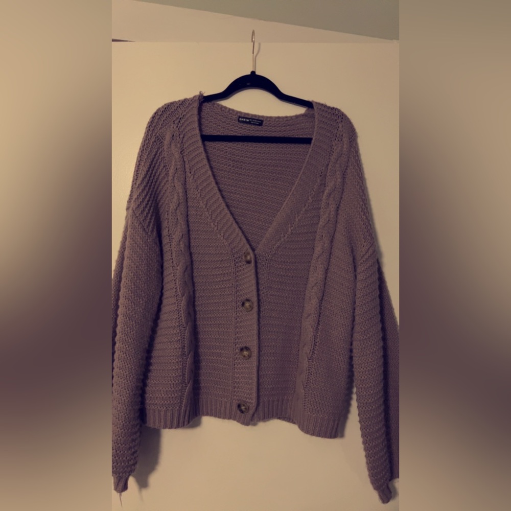 Purple Knitted Cardigan